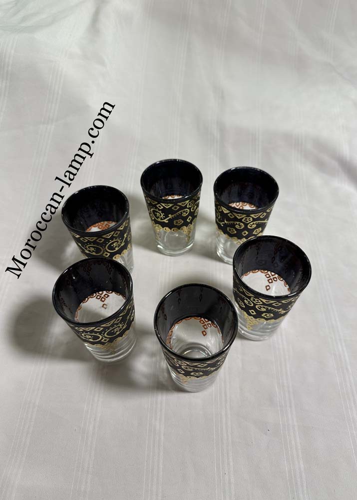 verres à thé marocain Helab avec motifs métalliques