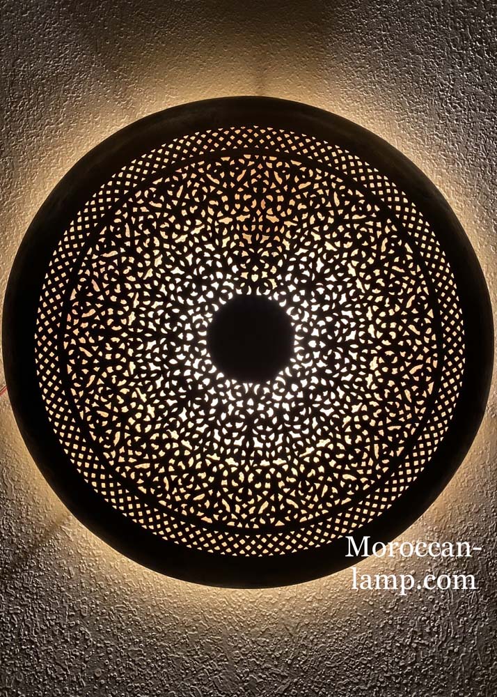 Casa Moro Oriental Moroccan Handmade Iron Wall lamp with Light-Effects from 1001 Nights „EWL03“ Hand-Crafted in Morocco L1628 