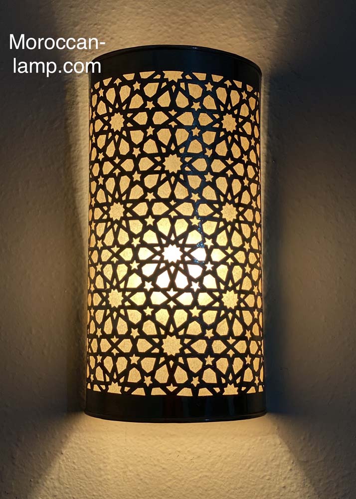 Details about   Handcrafted Moroccan 14.5" Square Matte Gold Brass Wall Lamp Sconce Light 