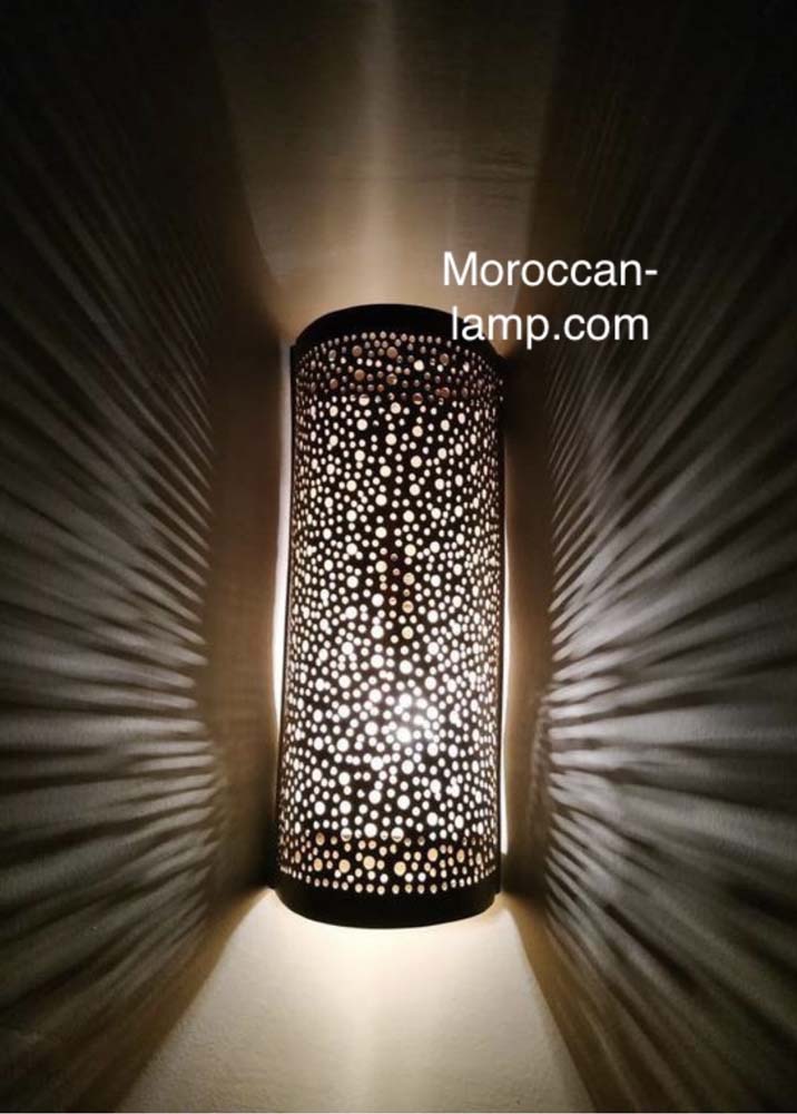 Details about   Moroccan wall light Handmade oriental wall lamp Brass night light Fez Morocco 